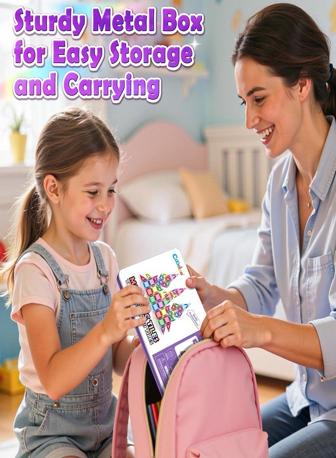 كودو مجموعة مكعبات مغناطيسية صغيرة للسفر للأطفال، ألعاب بناء مغناطيسية، ضرورية لرياض الأطفال، ألعاب مونتيسوري التعليمية الحسية الخارجية للأطفال الصغار من عمر 3 سنوات فما فوق، هدية عيد ميلاد للبنات والأولاد - Image 2